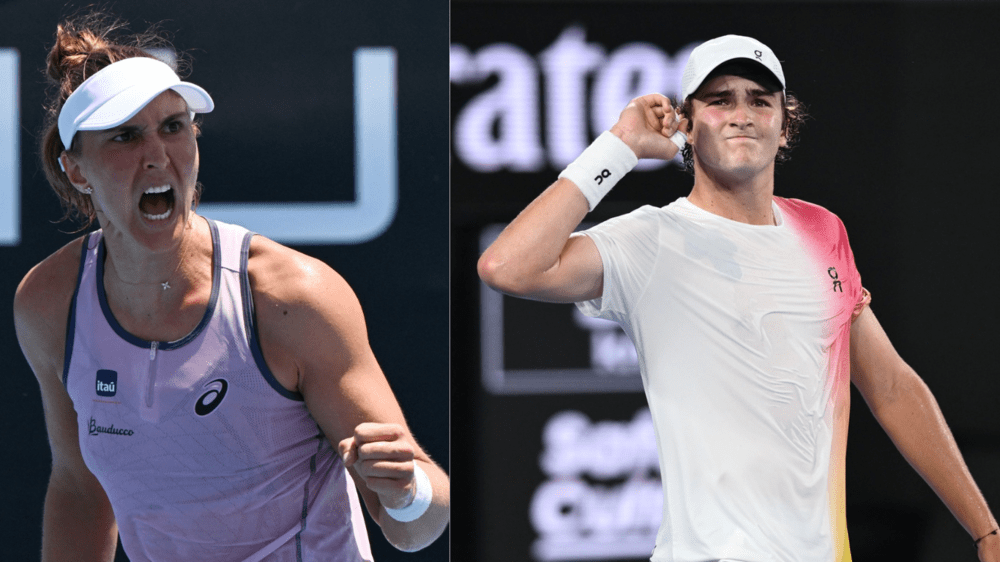 Bia Haddad e João Fonseca na mesma quadra em&nbsp;Melbourne